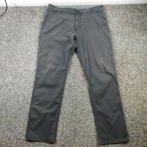 prAna Pants Mens 36x32 Gray McClee CoolMax Stretch Preppy Gorpcore Chino - Picture 1 of 10